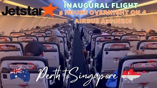 INAUGURAL Jetstar Airbus A321neo Perth to Singapore Flight Review [upl. by Mcripley]