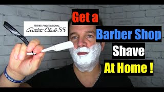 Feather Artist Club SS Folding Straight Razor Shave amp Review [upl. by Analiese503]