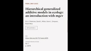 Hierarchical generalized additive models in ecology an introduction with mgcv  RTCLTV [upl. by Yrrem]