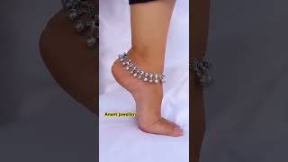 Silver Anklets payal beautiful designs 😍 viral trending silver Silverpayal silverAnklets [upl. by Neras604]