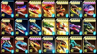 ALL MAX LEVEL 40 AMPHIBIANS JURASSIC WORLD [upl. by Kawasaki]