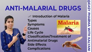 MALARIAANTIMALARIAL DRUGSINTRODUCTIONSYMPTOMSCAUSESLIFE CYCLECLASSIFICATIONADRCOMPLI [upl. by Manthei]