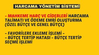 Mahkeme Harç ve Giderlerini Harcama Talimatı ve Ödeme Emri Oluşturma Favori Ekleme  Bütçe Tertip [upl. by Lledrac]