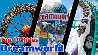 Top 10 rides at Dream World Gold Coast  2021 [upl. by Marj]