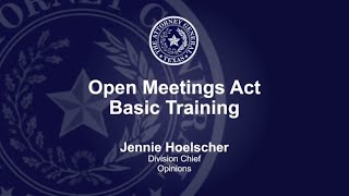 Open Meetings Act Training Video [upl. by Good]