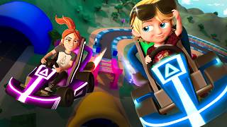 Niko and Mom race at ADLEYS ARCADE Racing Karts Laser Tag and grab a baby duck game new cartoon [upl. by Crespo]