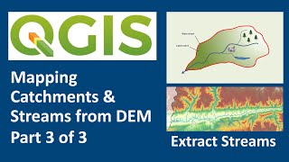 QGIS 101 Extract the Streams  Mapping catchments amp streams from DEM  Part 3 of 3 [upl. by Robbins]