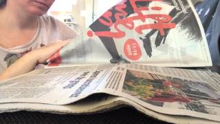 ASMR relaxing slow page turning newspaper with finger licking [upl. by Breskin573]