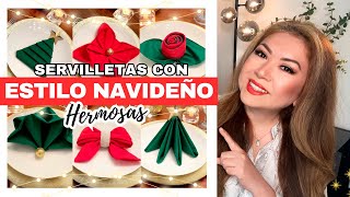 6 IDEAS PARA DOBLAR LAS SERVILLETAS EN NAVIDAD 🎄 [upl. by Bick]