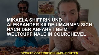 Mikaela Shiffrin und Aleksander Kilde umarmen sich nach der CourchevelWeltcupFinalabfahrt [upl. by Maegan]