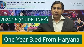 Admissions open in bed from MDU Rohtak for Session 202425 one year bed from Haryana 2024 [upl. by Elyod63]