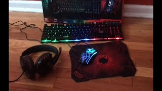 Orzly RX250 Gaming Keyboard amp Mouse amp Mouse Pad and Gaming Headset Review amp Test [upl. by Mychael372]