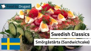 How to make Swedish sandwich cake  quotsmörgåstårtaquot [upl. by Thornburg]