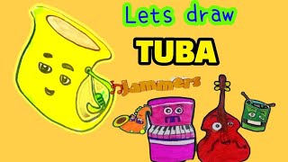 How to draw TUBA Jammers BabyTV [upl. by Musette]