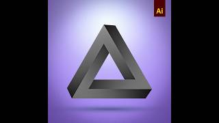 Penrose triangle optical illusion  Illustrator tutorial [upl. by Martino730]