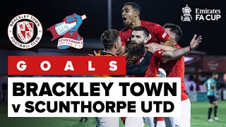 FA CUP GOALS  Brackley Town 31 Scunthorpe United [upl. by Zeuqram]