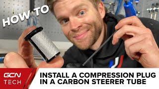 How To Install A Compression Plug Into A Carbon Steerer Tube  GCN Tech Monday Maintenance [upl. by Atiuqahc]