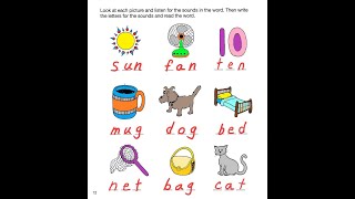 Jolly Phonics  Workbook 4  Page 12  Writing CVC Words  2020 Edition [upl. by Hogen]