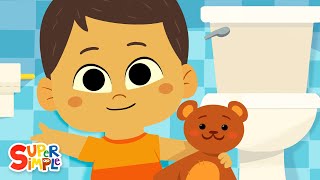 Sitting On The Potty  Kids Songs  Super Simple Songs [upl. by Namlas]