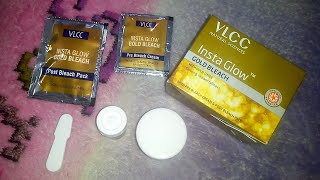 How to use PRE BLEACH CREAM amp POST BLEACH PACK VLCC NATURAL SCIENCES Insta Glow GOLD BLEACH [upl. by Hsu]