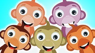 Five Little Monkeys Jumping On The Bed  Nursery Rhymes For Kids by HooplaKidz [upl. by Spiegleman]