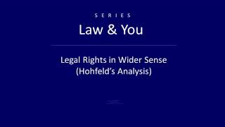 Legal right in wider sense  Hohfelds analysis [upl. by Laurita47]