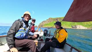 sailing a Drascombe Scaffie from Ballycastle to West Light Rathlin [upl. by Ilwain886]