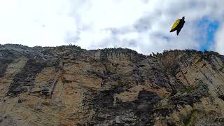 Base jump in Switzerland  Lauterbrunnen  High nose exit [upl. by Rozella]