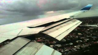 Boeing 747400 heavy aileron use during landing [upl. by Arria]