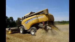 Moisson de blé 2017 en Alsace  New Holland CX 8060  Valtra et John Deere [upl. by Algy]