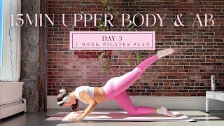 15MIN Toned Ab Arms amp Back  DAY 3  1 Week Pilates Challenge  madeleineabeid [upl. by Reivilo]