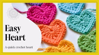 Crochet Easy Crochet Heart Tutorial  The Loopy Stitch [upl. by Valida]