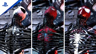 Marvels SpiderMan 2 NG Peters Lowenthal Removes The Symbiote With All Suits Full Transformation [upl. by Akiem]