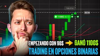 EMPEZANDO CON 90 GANÓ 1100  Estrategia de trading en opciones binarias  quotex 2024 [upl. by Arammahs]