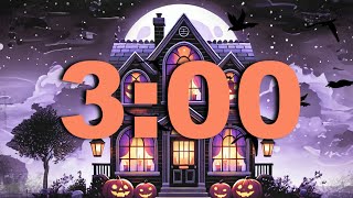 3Minute Halloween Countdown Timer for Classrooms with Fun Spooky Music and Flying Bats🦇🎃 [upl. by Herold805]