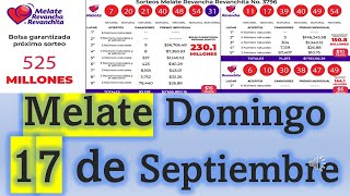 Estadistica MELATE Domingo 17 de Septiembre [upl. by Crispin705]