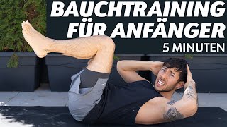 5 MINUTEN BAUCHTRAINING für Unsportliche amp Fitness Anfänger für jeden Tag mit Erklärung [upl. by Alain]