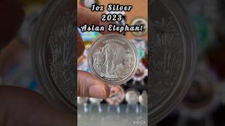 1oz Silver Asian Elephant silver coin silvercoins silverstacker silvercommunity bullion [upl. by Enined]