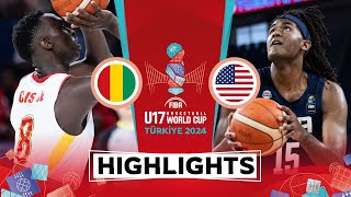 Guinea 🇬🇳 vs USA 🇺🇸  Highlights  FIBA U17 Basketball World Cup 2024 [upl. by Niwred]