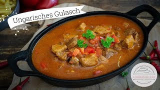 Ungarisches Gulasch  Mega lecker und scharf  Dampftopf [upl. by Rainie]