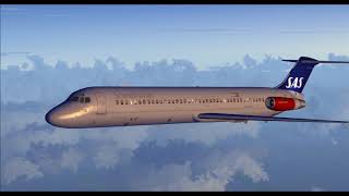 Cold winter departure HJG SAS DC941 flying ESSA to EKCH FS9 [upl. by Askwith466]