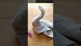 How to fold a Towel Swan Handtuch falten Schwan art diy craft decoration [upl. by Najtsirk]