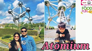 Atomium Inside Brussels Belgium  Atomium light show  Atomium Amelie lens  Ruchi food and fun vlog [upl. by Akirat]