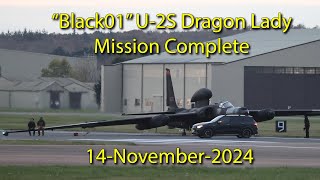 U2S Dragon Lady quotBlack01quot returns to RAF Fairford from a mission groundcrew in action 14Nov2024 [upl. by Adnorrehs]