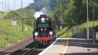 35028 Clan Line Powers Through Sandling  British Pullman  11622 [upl. by Rizika]