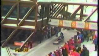 1984 Winter Olympics  Twoman Bobsled 3rd Run  Part 1 [upl. by Idzik818]