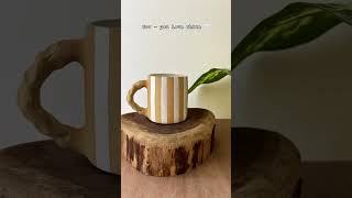 Feeling stripy and loving it 💚DM now for order 😍handmadewithlove ceramicmug [upl. by Crissie]