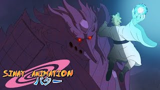 Borushiki vs Sasukes Susanoo Armor NarutoBoruto Fan Animation [upl. by Rhtaeh]