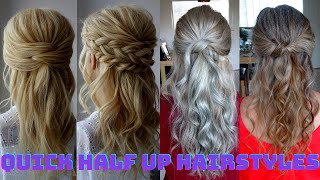 quick half up half down hairstyles [upl. by Nwahsal]