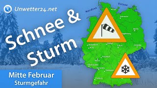 Schnee und Sturm Was uns Mitte Februar 2022 erwartet [upl. by Ahseenak]